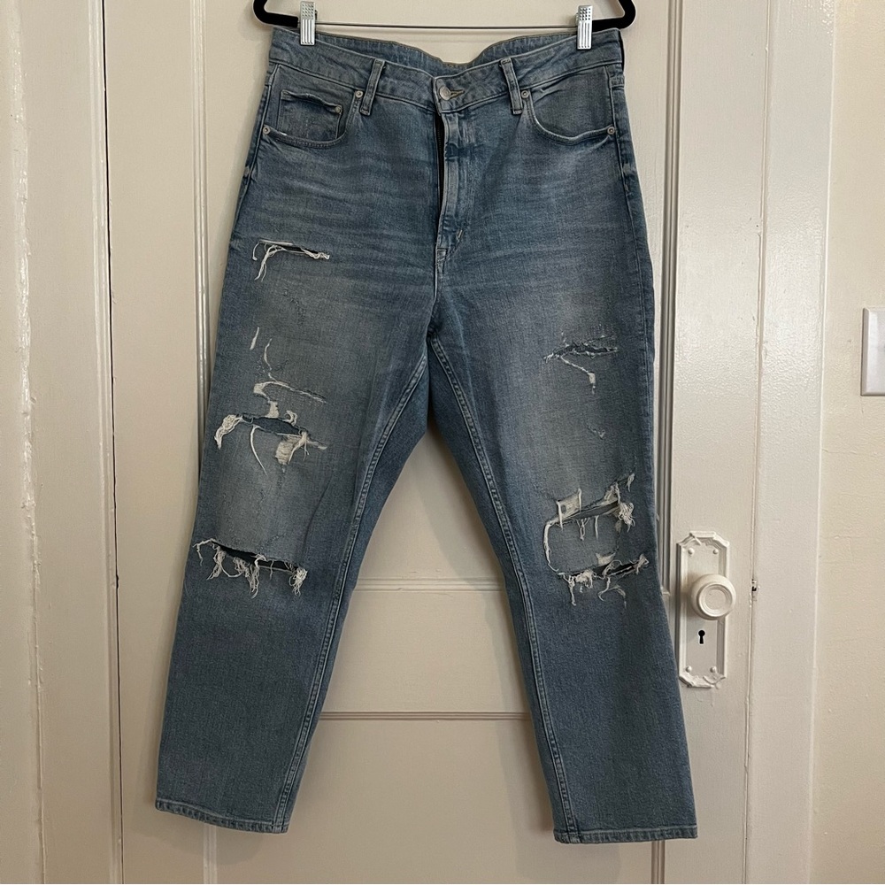 H&M Vintage Slim Jean in Distressed Light Wash